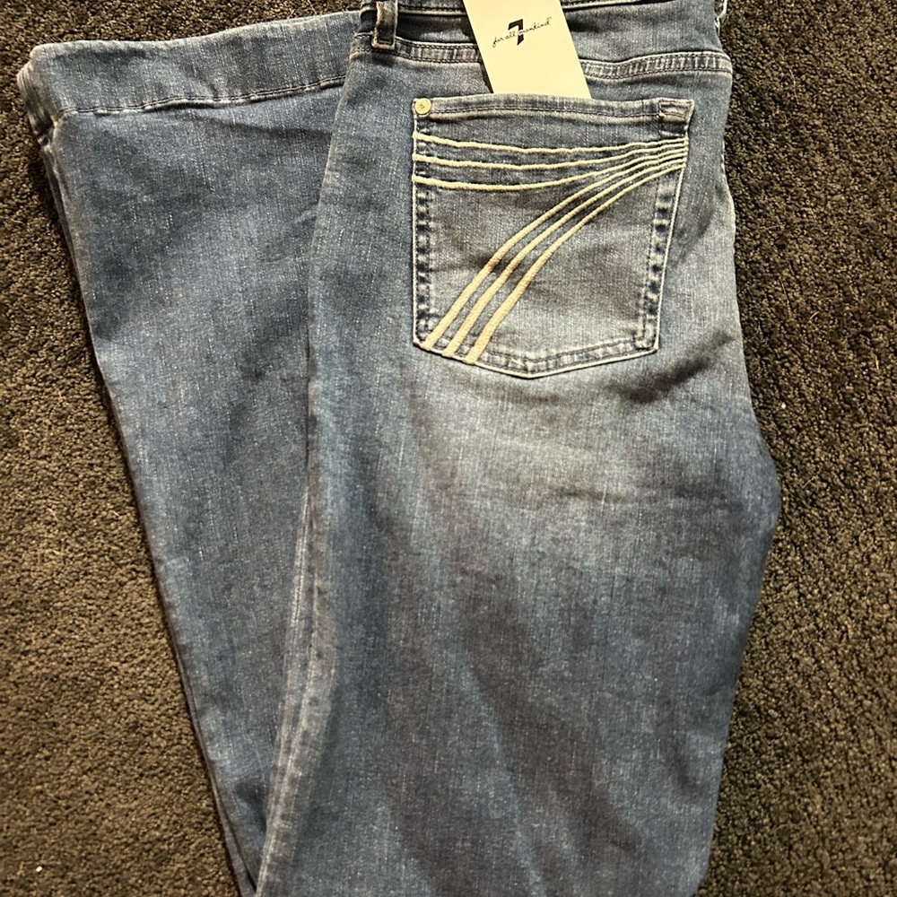 7 For All Mankind Blue Boot Cut Jeans